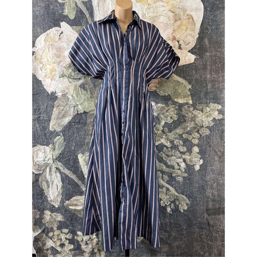 NWT Anthropologie The Tobie Button-Front Pleated Shirt Dress by Exquise Size XXS - Picture 4 of 9
